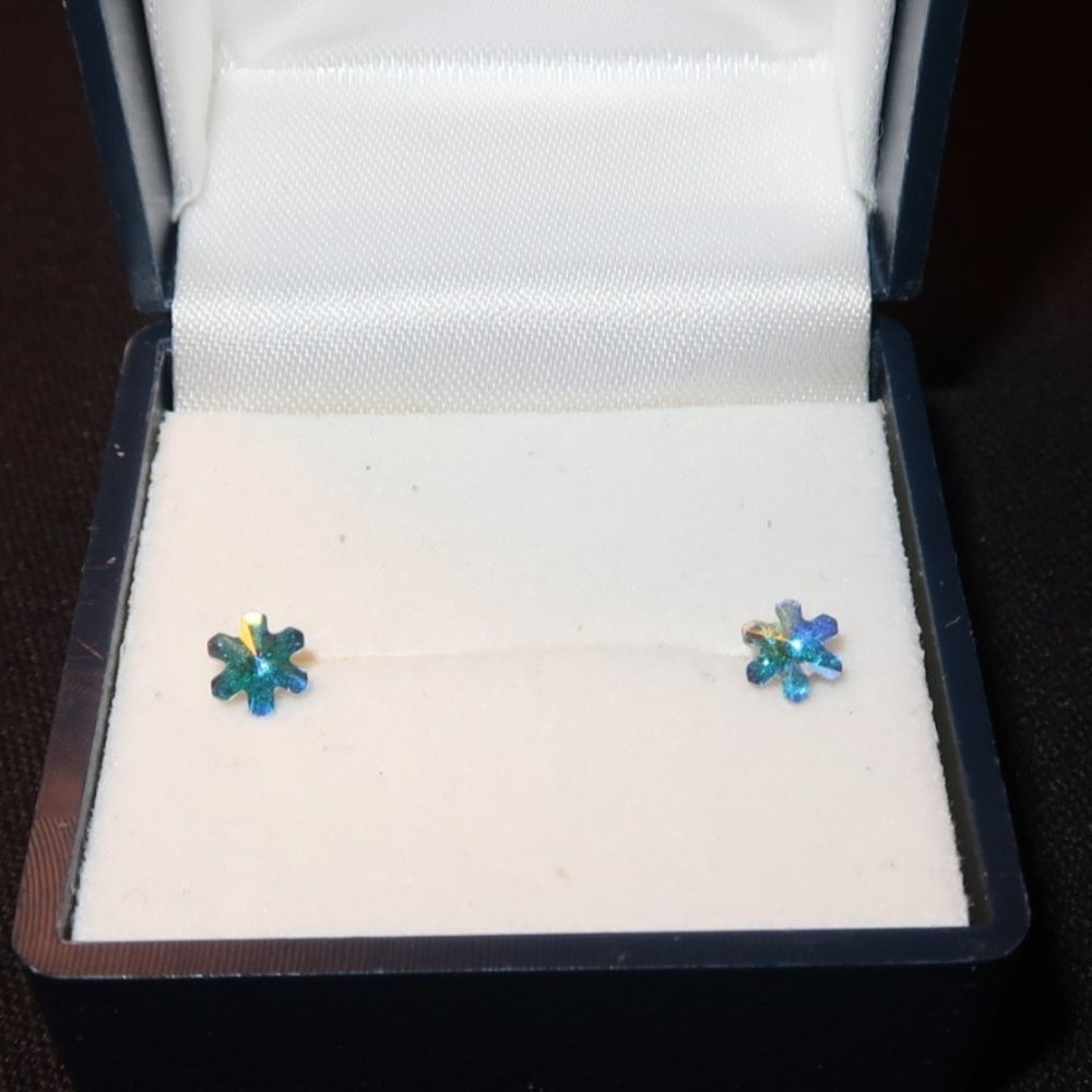 AB Swarovski Crystal Flower Ear Stud